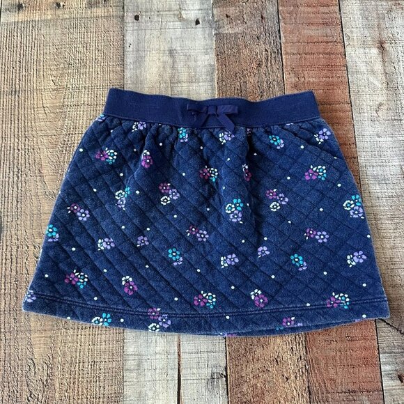 Gymboree Girls Size 6 Back To Bloom Quilted Skirt Floral Pattern Navy Blue - Picture 1 of 6